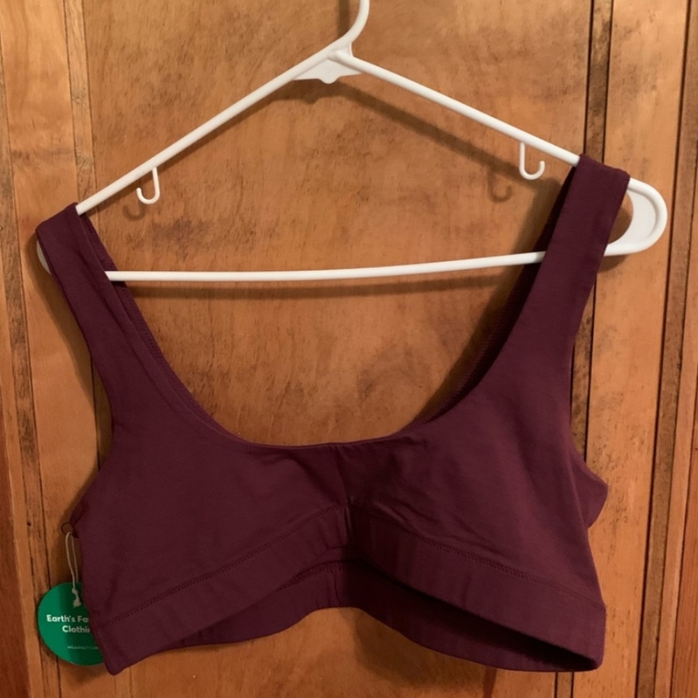 Pact organic cotton bra maroon